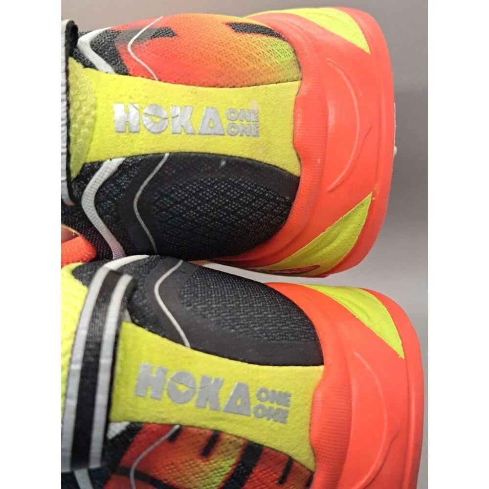 HOKA ONE ONE Huaka Men's Running Sneakers Breathable Mesh US 13 Orange/Black